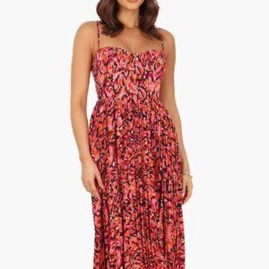 Achanti Print Pleated Maxi Dress